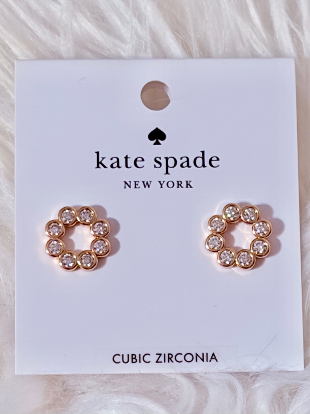Kate Spade Rose Gold Full Circle Halo Stud Earrings NWT MSRP $49